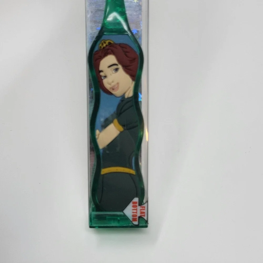 2 Happee Care Shrek 2 Soft Grip Toothbrush + Travel Cap Fiona Donkey Lenticular